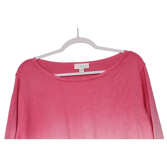 NWT Belle Beach Kim Gravel Blouse Size 3X Pink Yellow Colorful Cotton Stretch - Picture 2 of 11